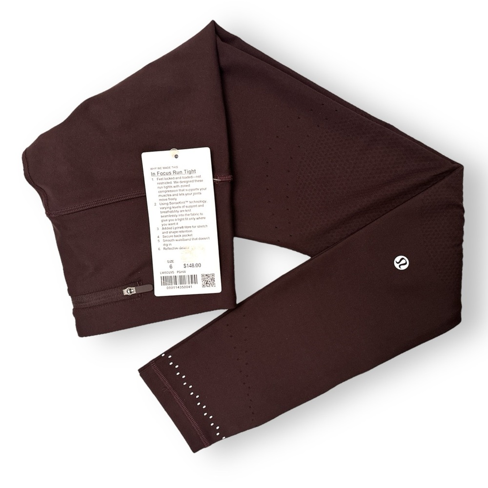 NWT Lululemon Whitespace Lab In Focus SenseKnit Run Tight 28” Plum Shadow size 6